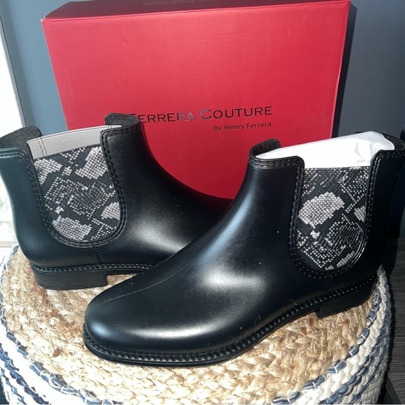 Henry Ferrera Marsala Snake Print Rain Boots - Picture 7 of 9